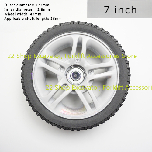 1PC Lawn Mower Wheel 7/8/9.5/10/12inch Lawn Mower Replacement Wheel for Hand Push Weeder Wheel: Silver