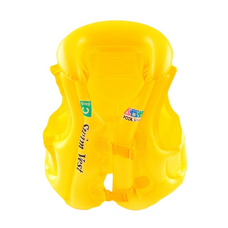 PVC Children Float Swimming Aid Safety Float Inflatable Swim Vest Learn-to Swim kids Life Jacket Buoyancy Aid Vest puddle jumper: Yellow / S