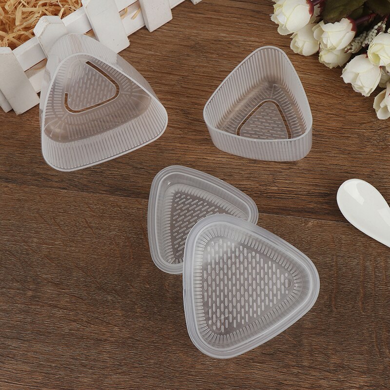 2 Stuks Transparante Praktische Keuken Bento Decorating Sushi Onigiri Mold Eten Pers Driehoekige Vorm Rijst Bal Maker Accessoires