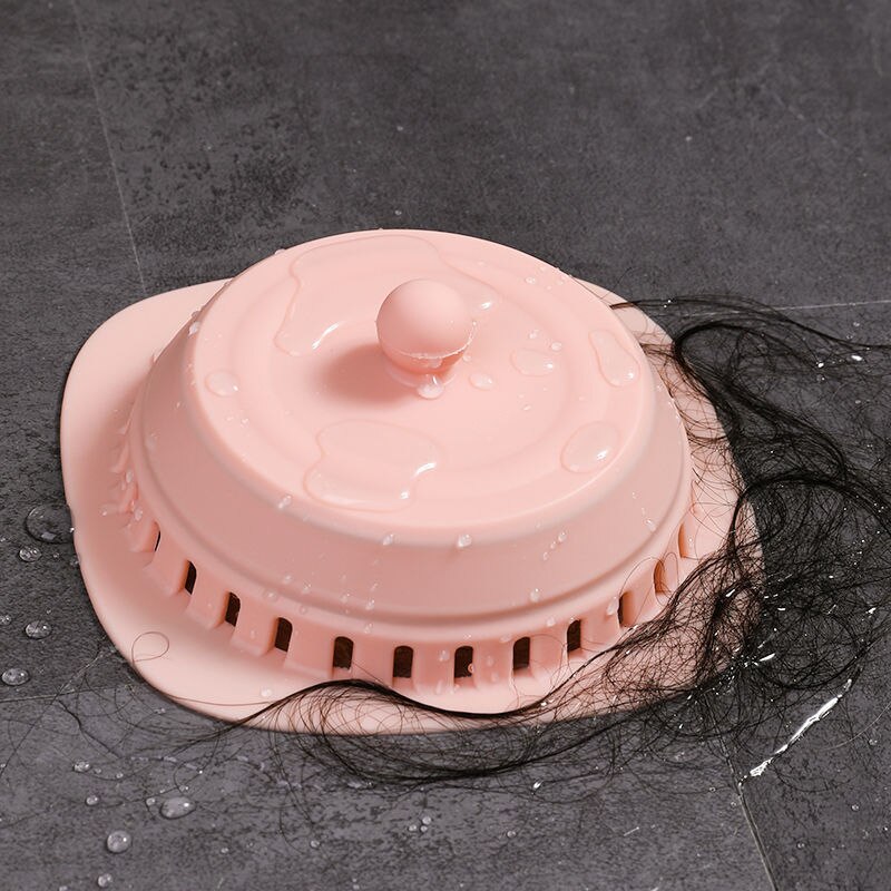 Juego de filtro de Gel de sílice para fregadero de baño, cubierta de drenaje de suelo de ducha Universal, evita la obstrucción del cabello, desodorante, accesorios de cocina: Pink