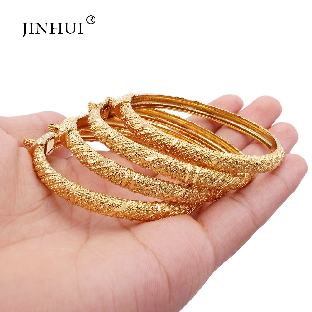 24K gold color can open bangles jewelry Ethiopian African Dubai Indian bracelet wedding for women bracelets