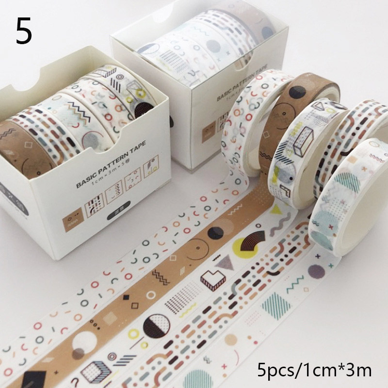 5 unids/set Washi Tape lindo adhesivo de rejilla Color sólido estilo básico cinta adhesiva para pegatinas Scrapbooking DIY álbum de fotos diario: Morado