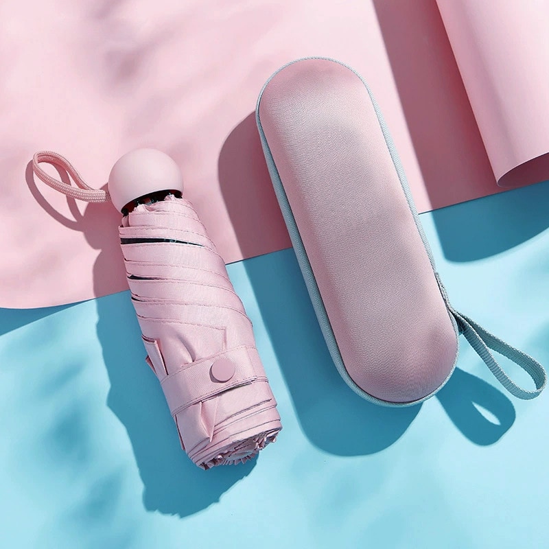 Kobiety luksusowe lekki parasol czarna powłoka parasol 5 krotnie parasol przeciwsłoneczny dla obu płci podróży przenośne kieszonkowe mini parasol