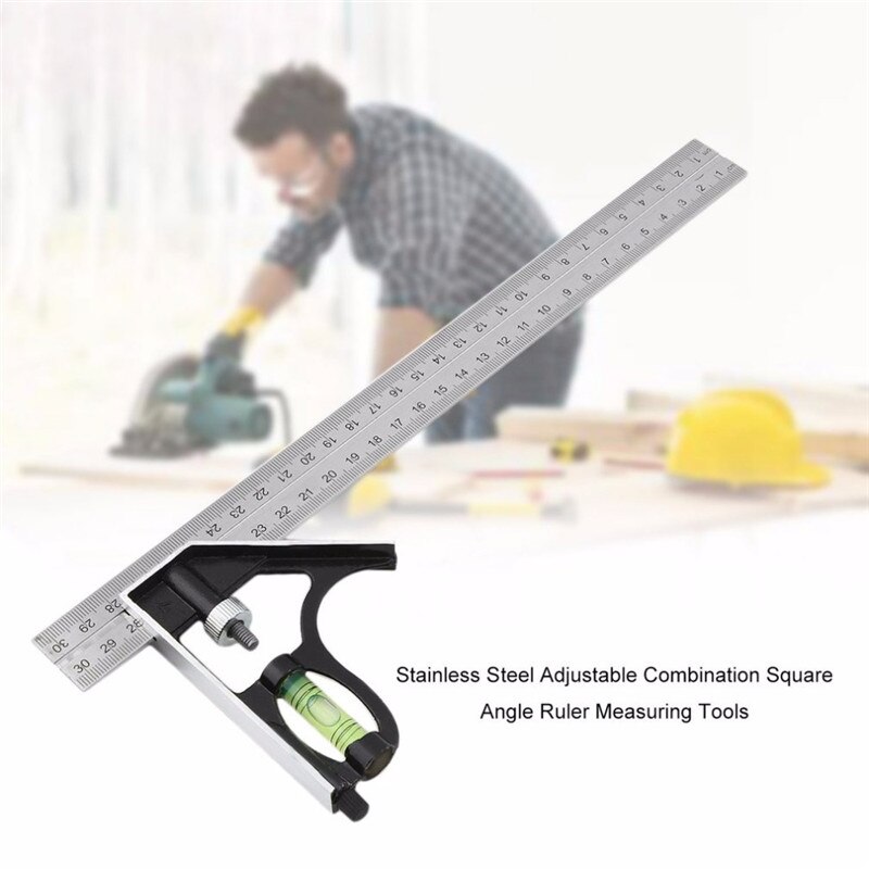 Adjustable Combination Square Ruler Set Angle Gauge Angle Finder Meter Protractor Measurement Measuring Engineer Tools