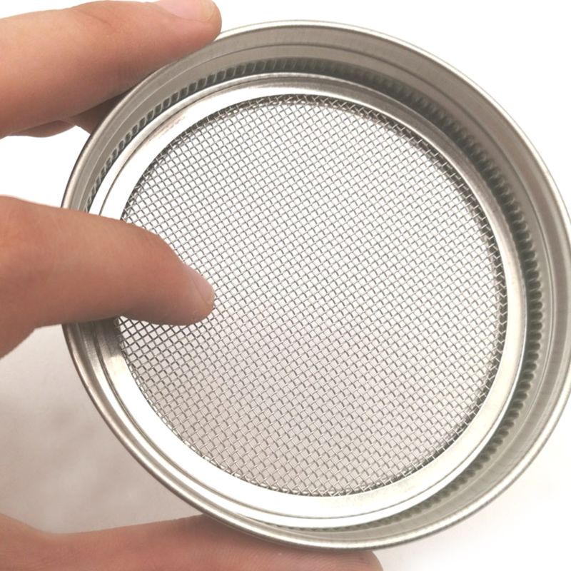 Ensemble de couvercles de germination de graines Q5WC, 4 pièces/ensemble, en acier inoxydable 304, filtre de couverture de maille, filtre pour la mise en conserve de germeur maçon à large bouche