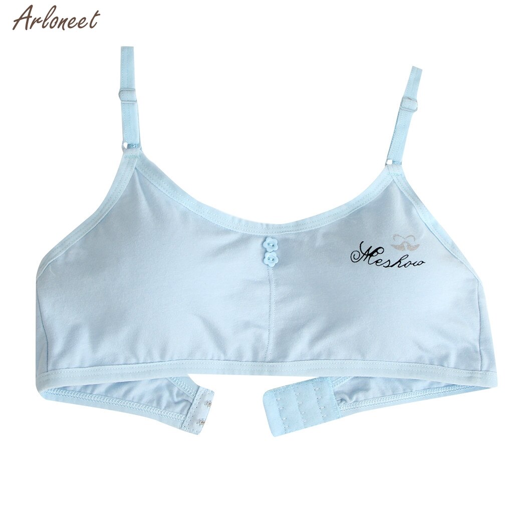 Girl Bra Kids Girls Underwear Adjustable Bra Vest Children Underclothes Undies Clothes Girls Outfits Cotton: Blue