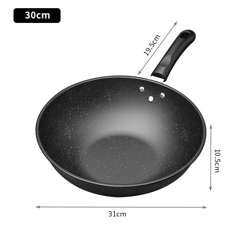 32Cm Koekenpan Keuken Kookgerei Anti-aanbak Graniet Wok Pannen Aluminium Pot Voor Elektrische, Inductie En Gas Kachels: 30cm