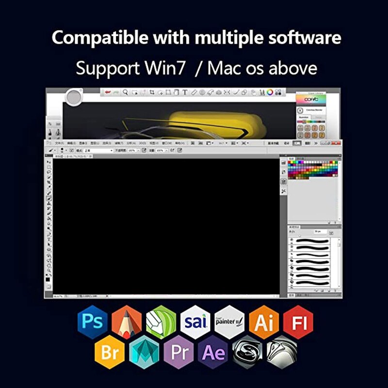 Ultra-Thin image Drawing Tablet Digital Tablet with 5 Hotkeys, Best for Artist, (8192 Levels Pressure)