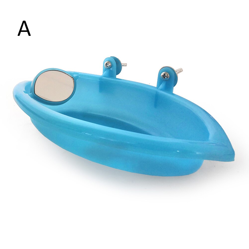 Bird Bathtub With Bird Mirror Small Oval Bird Bathtub Pet Cage Accessories Parrot Bath Shower Bathing Supplies Standing Box: A