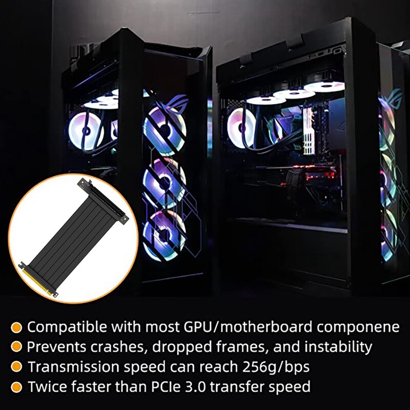 Pcie 3.0 Grafische Kaart Verlengkabel Pci-E 16X Om 16X Haakse Gpu Verlengkabel Mijnbouw Kaart Connector