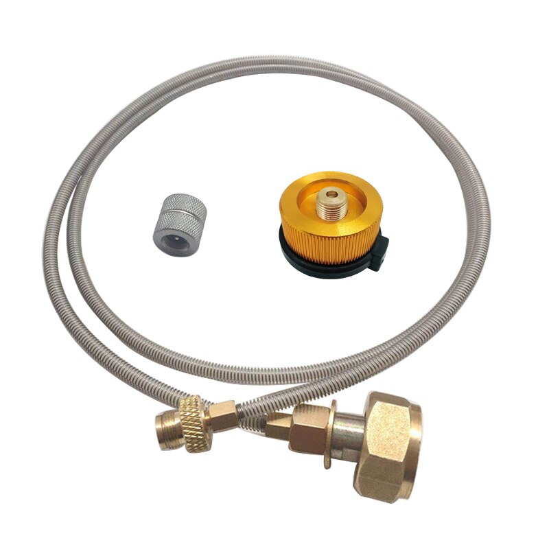 Utomhus spis camping gas spis gas tank konvertering huvud adapter brännare lpg cylinder propan refill adapter: Ru rör och adapter