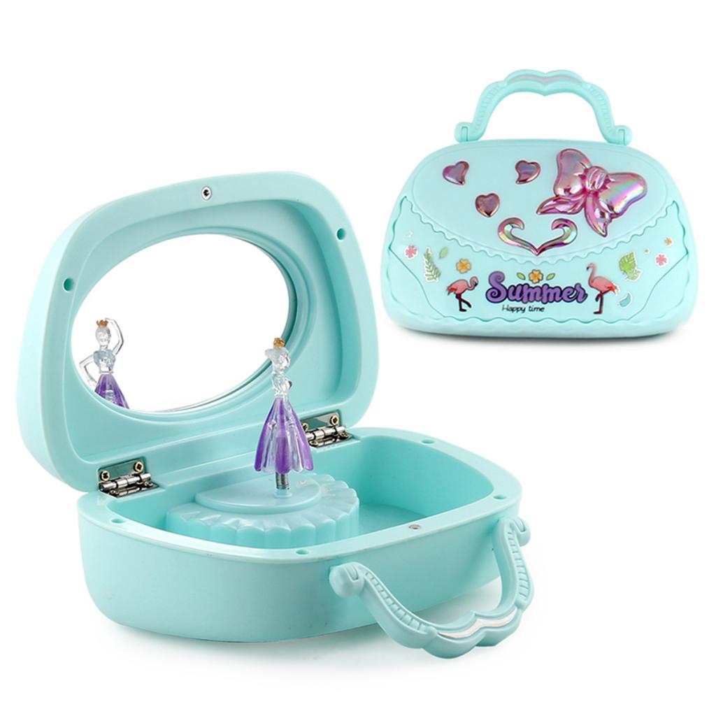 Kid’s Musical Jewelry Box with Ballerina, Music Box, Organizer, Vintage for Girls: Green