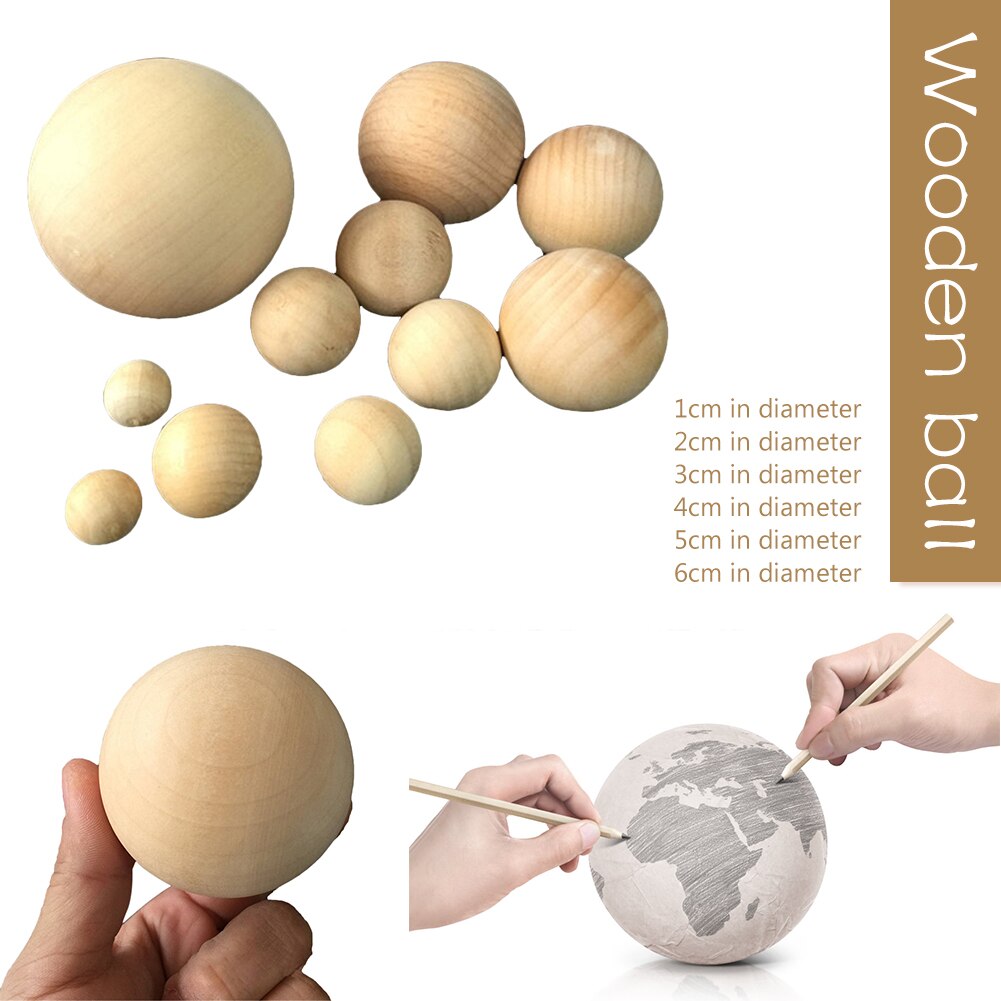 Solid Wooden Round Ball Manual DIY Accessories Wooden Colorful Big Painted Ball Decoration