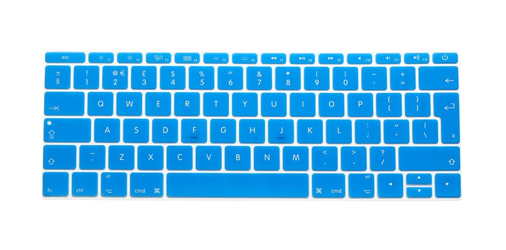 For Macbook Pro 13 with Touch Bar.10 release Model:A1706) European EU/UK EURO English Silicone Keyboard cover Film: skyblue