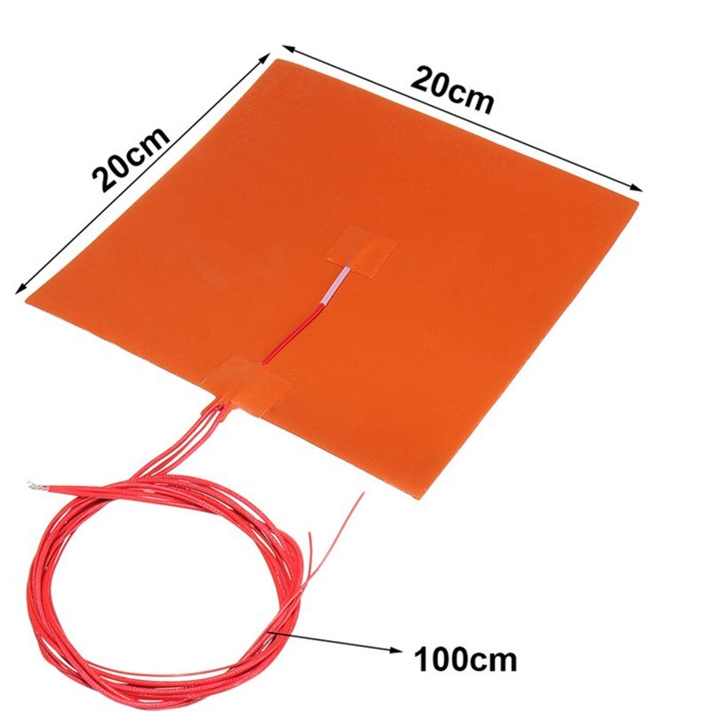 12V 200W 200X200MM Silicone Rubber Heater 3D Printer Heater Bed