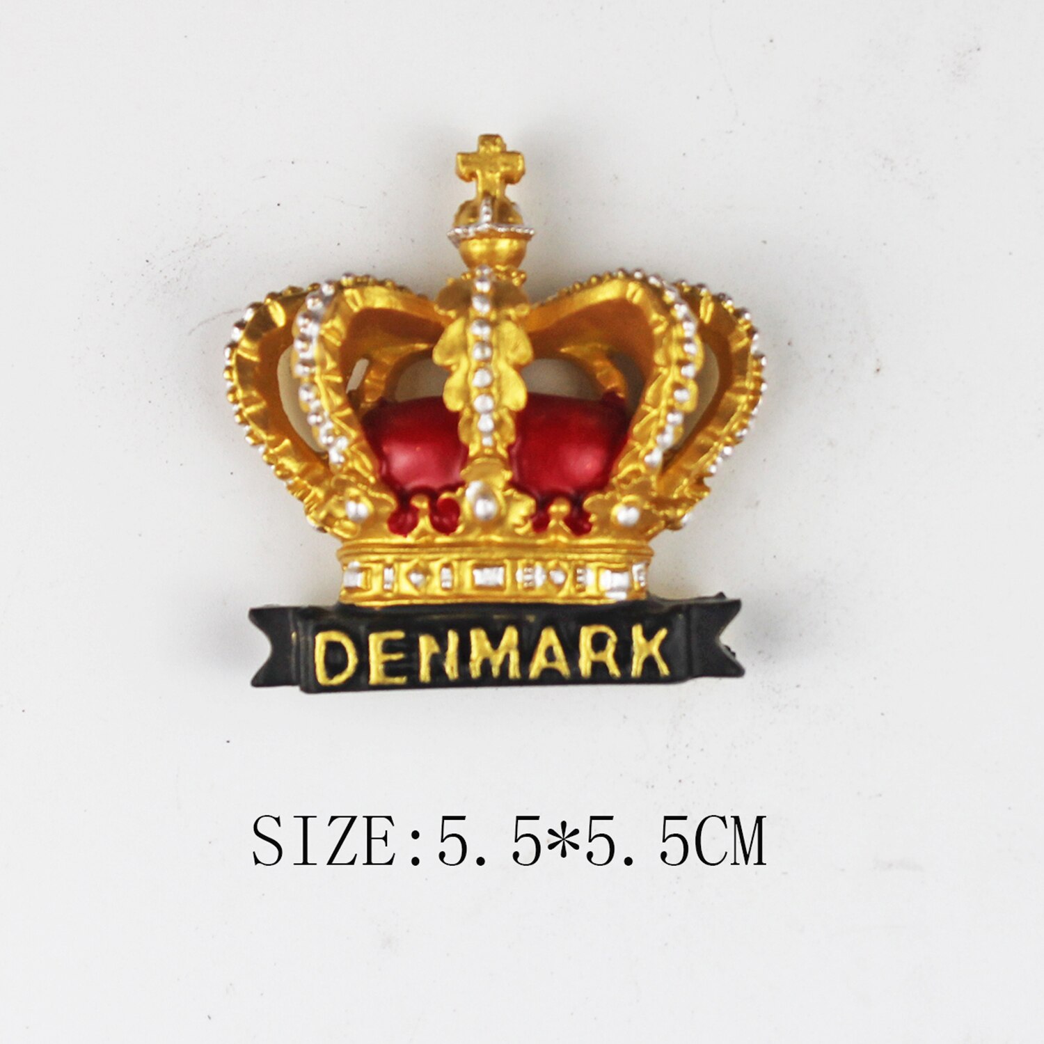 Denmark Crown Tourist 3D Polyresin Copenhagen Refrigerator Magnetic Stickers Travel Europe Fridge Magnet Souvenir: Default Title
