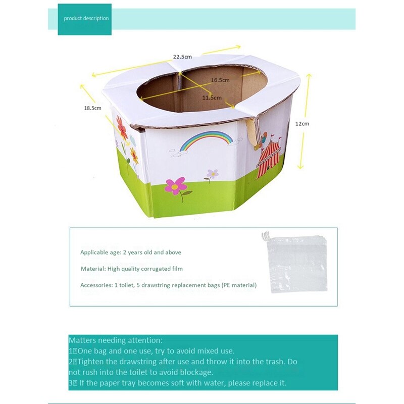 Enfants Portable pliant siège de pot garçons filles bébé voyage toilette formation infantile d'urgence pot avec des sacs de remplacement