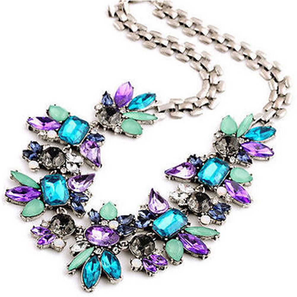Offres Spéciales! Nouveauté bijoux pour femmes, collier bavoir avec strass colorés, chaîne, , directe