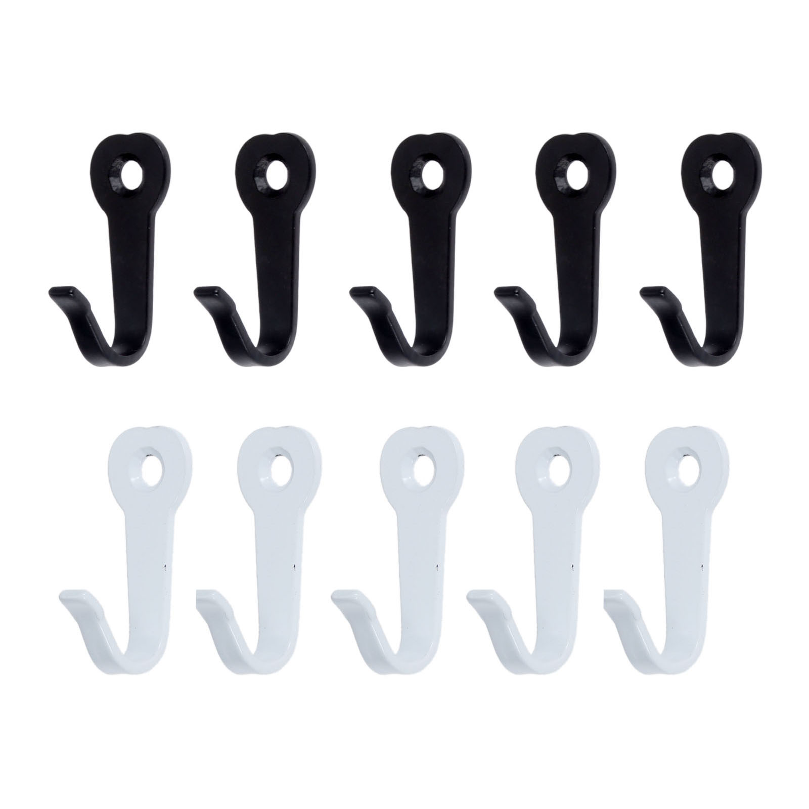 5Pcs Haken Mini Legering Hangers W/Schroeven Wandmontage Opknoping Rustieke Toetsen Jas Zak Hoed Handtas Badkamer Keuken 40Mm Zwart/Wit