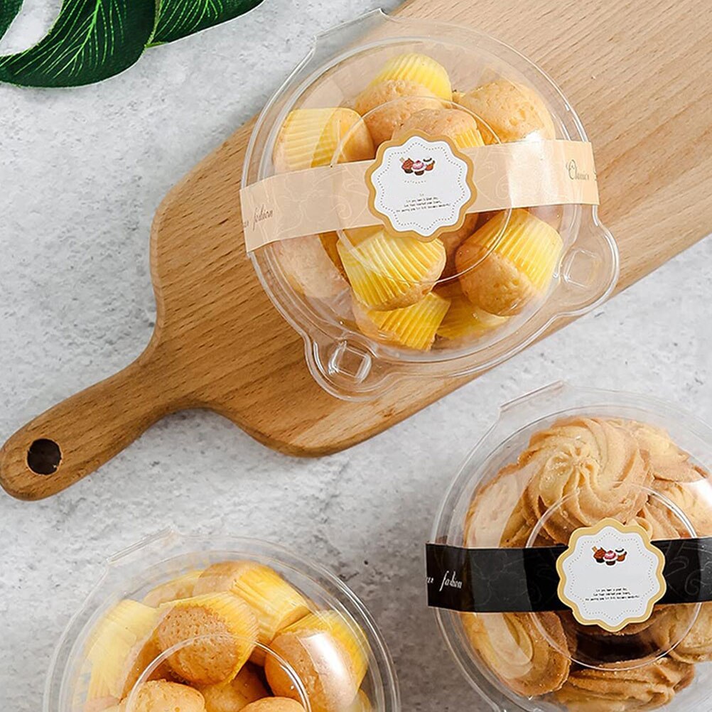 50pcs Cake Packing Box Cupcake Storage Case Cake Fresh Keeping Container