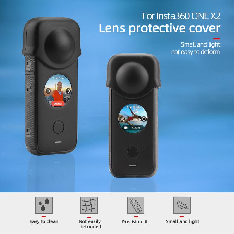 Couvercle de protection d'objectif en Silicone, anti-poussière, pour Insta360 ONE X2 Panorama Camera Action Sport, accessoires