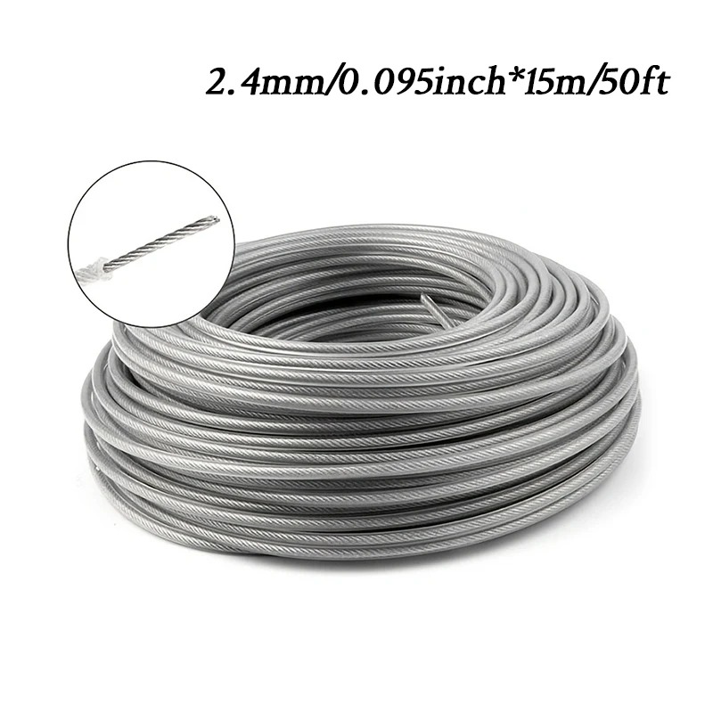 LUSQI Steel Core Trimmer Line Heavy Duty Nylon Grass Cutting Rope 5M 10M 15M Brushcutter Strimmer Line Lawn Mower Replacement: green