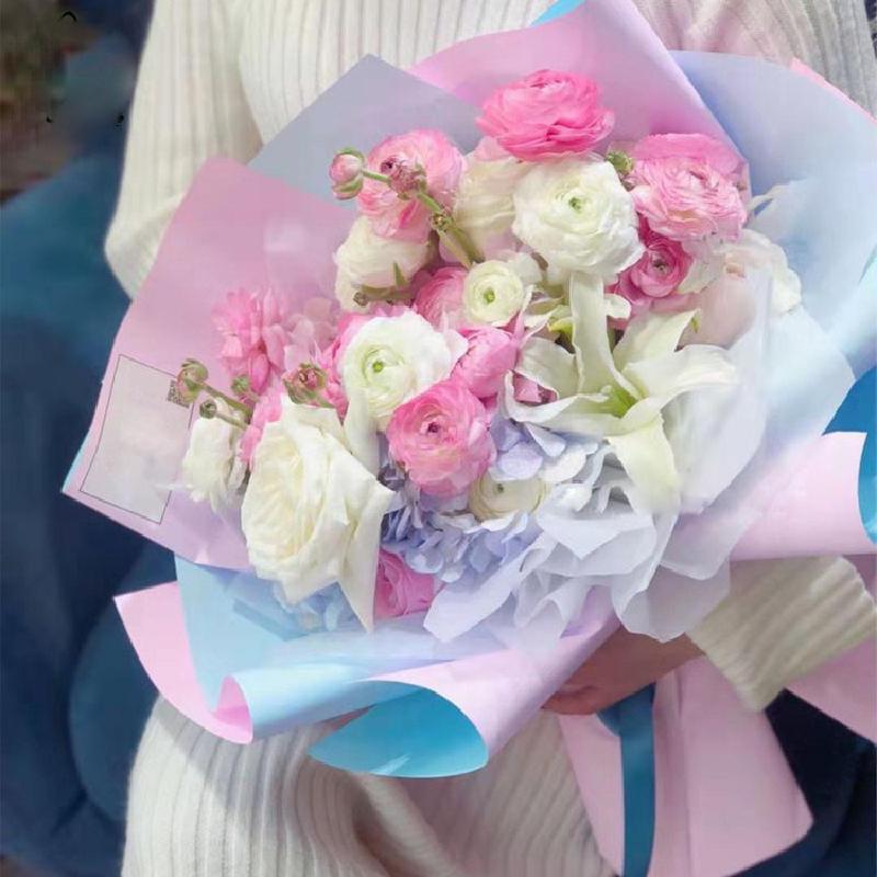 20 Stuks/pak Van Bloemen Inpakpapier Waterdichte Twee-Kleur Dubbelzijdig Ouya Papier Boeket Inpakpapier Bloemen Materialen