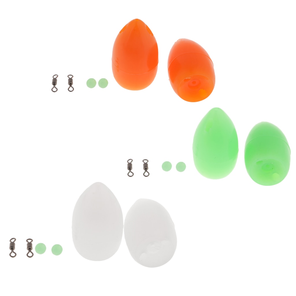 2 stk fiskeflåd flydende bombarda flyder 3.6g -  orange/grøn/hvid