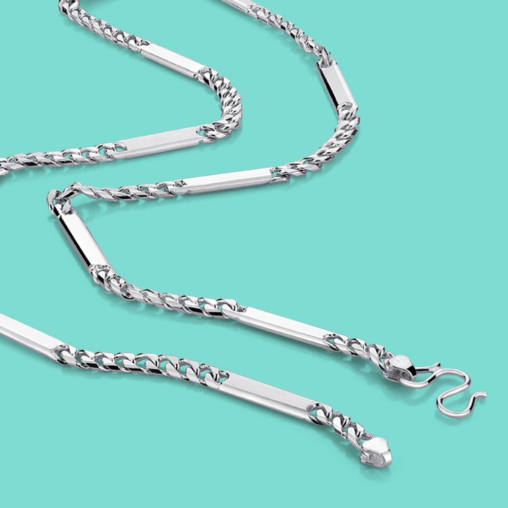 Occident-collar de plata de ley 925 para hombre, joyería de plata sólida, cadena de plata Popular, 47cm, de cumpleaños para novio