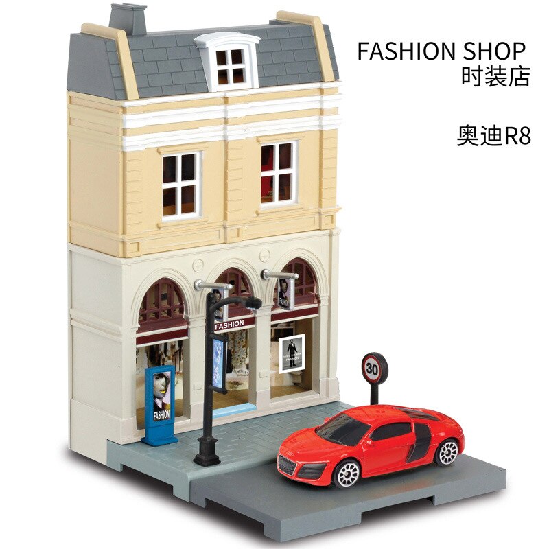 Yufeng City Europe Cabin Handmade DIY Assembled City Scene Architecture House Alloy Car Model Toy: 614002