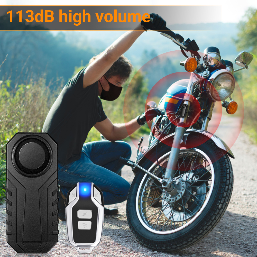 Extractme – alarme de Moto, télécommande sans fil, étanche, 113db, pour vélo, Scooter électrique, Moto, alarme de sécurité antivol