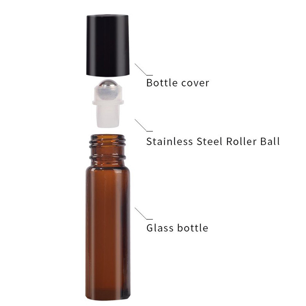 Cobalt Blue Refillable Bottles 8Pcs 10 ml Glass Roll-on Bottles With Roller Ball Refillable Cosmetic Container Accessories