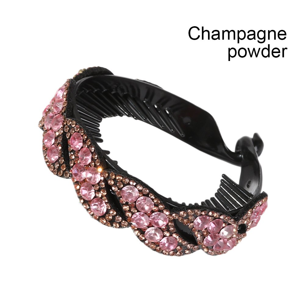 Soporte de para hacer moños, horquilla con diamantes de imitación, pinza para el pelo, banda para el pelo fuerte, herramienta imprescindible, accesorios para el cabello: Gris oscuro