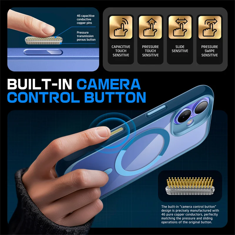 SUPCASE-funda magnética For iPhone 16 Case carcasa con botón de captura de Control de cámara, delgada, a prueba de golpes, MagSafe