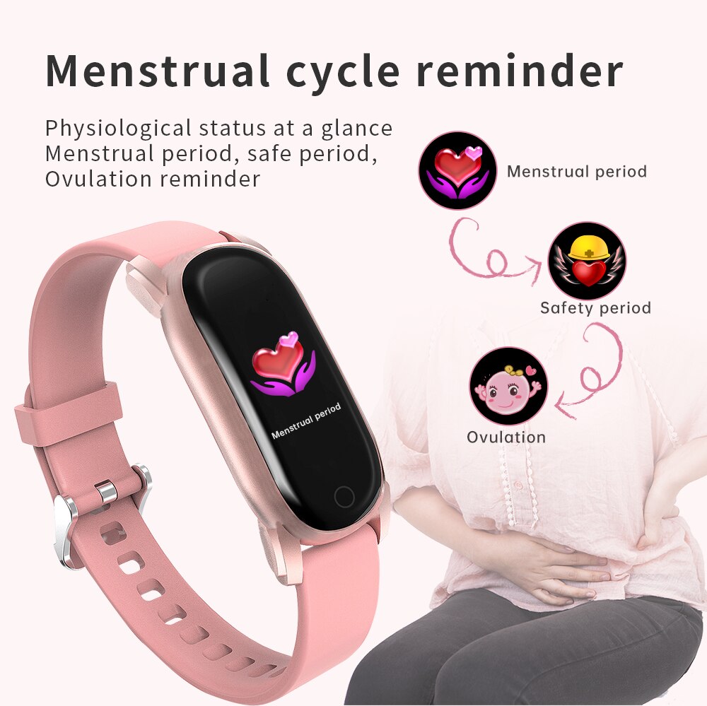 Bysl YD8 Smart Polsband Temperatuur Vrouwen Smart Armband Fitness Tracker Voor Android Ios Lange Standbysmart Horloge