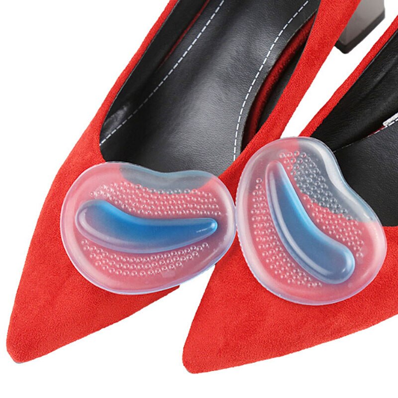 2 pièces Silicone avant-pied tampons outil de soin des pieds anti-dérapant patin de chaussure pour talons hauts Silicone Gel semelle avant-pied protecteur
