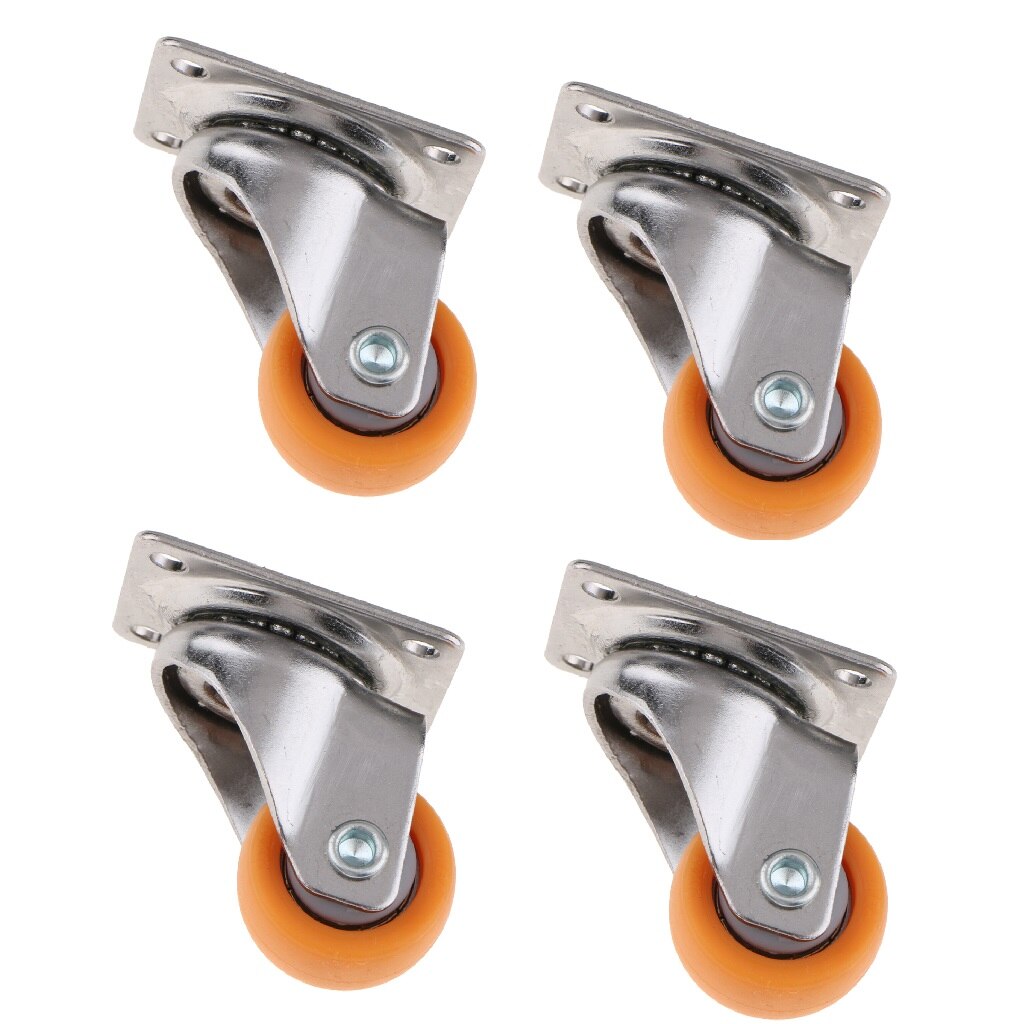 4 stücke Trolley Rollen Swivel Castor Rad für Wagen 25mm 13kg Orange Nylon