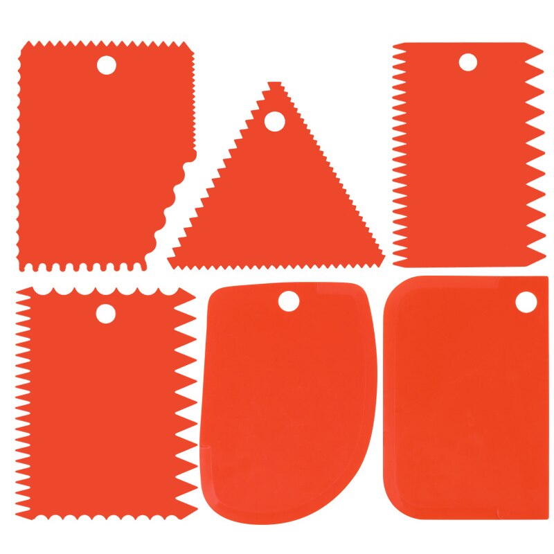 Rasqueta de cerámica de 6 uds., herramienta de escultura de arcilla de contorno, textura de arcilla, raspador, herramienta de moldeado rugoso de cerámica: Orange red 6pcs