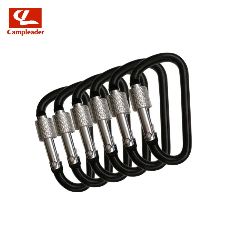 10 pcs 5 # D-type Aluminium Karabijnhaak Outdoor Security Sleutelhanger Zwart Zilver Lock Gesp Karabijnhaak Quickdraws CL282