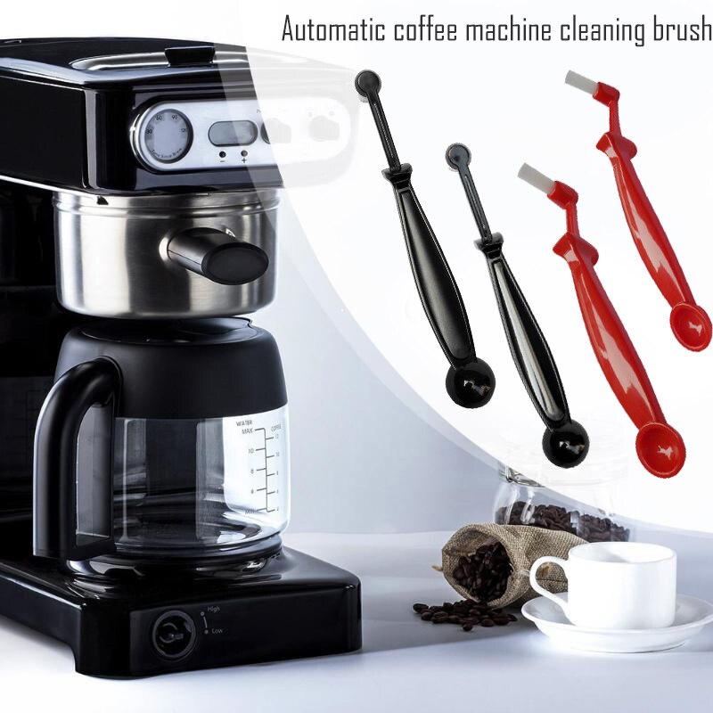 2 in 1 kaffebryggarborste nylon espressokvarnar borstar kaffesked maskin grupphuvud köksredskap