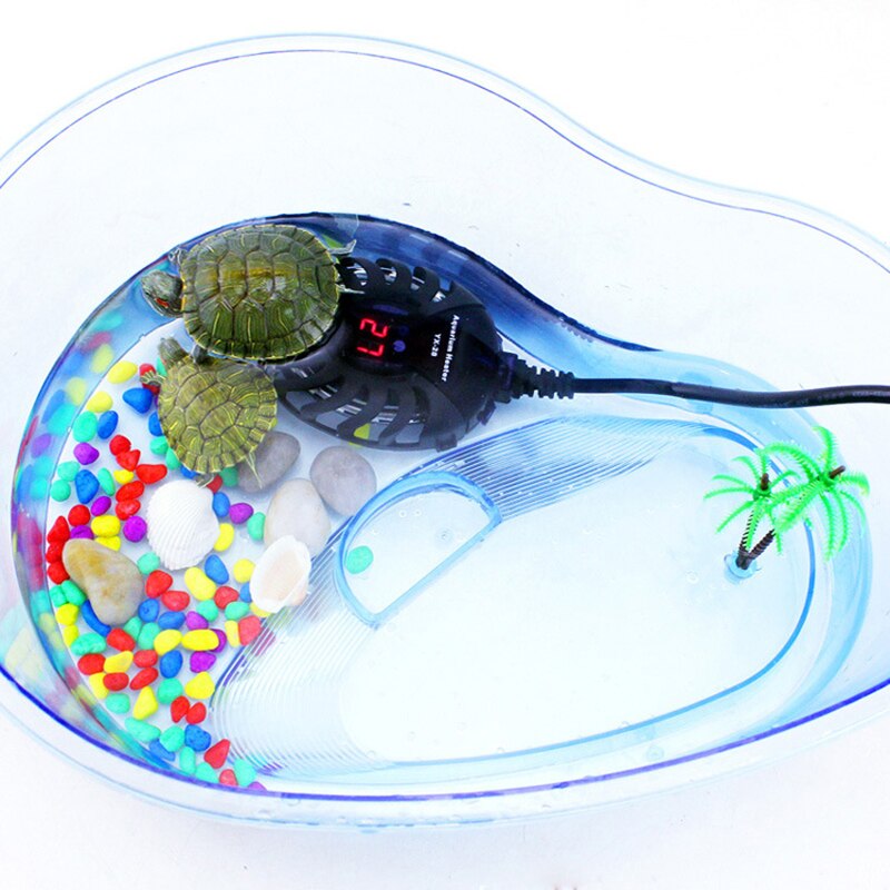 Small Fish Tank Mini Heater Low Water Level Turtle Tank LED Digital Display Heater Automatic Temperature Explosion-proof Heating