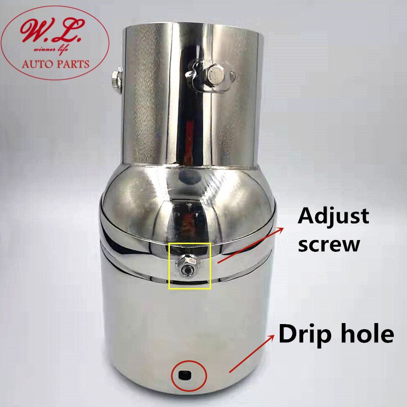 Auto Uitlaat Passen Hoek Uitlaat Universele Buis Roestvrij Staart Keel Met Netto Tip Inlet 73 Mm Outlet 101mm