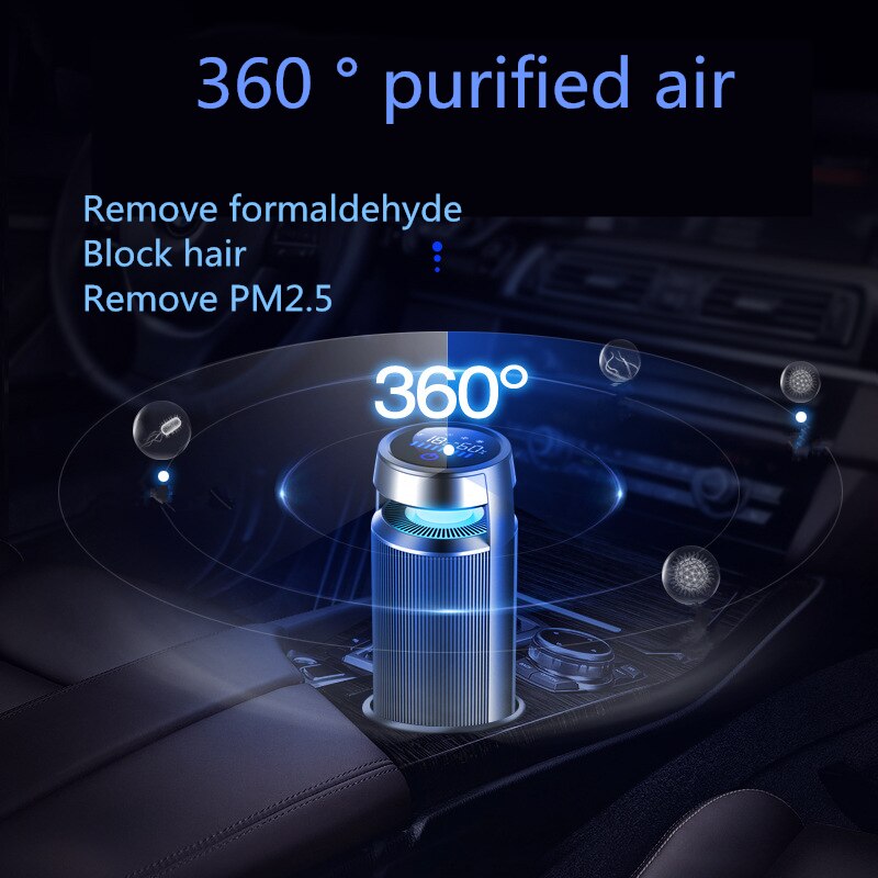 Led farveskift bil luftrenser negative ioner ionisator luftfrisker purificador de aire bil formaldehyd tåge aroma diffusor