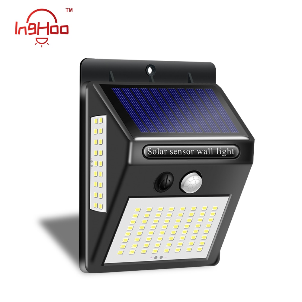 Inghoo 100LED solar licht wasserdichte solar motion sensor licht outdoor PRI garten lichter hof lichter super helligkeit wand licht