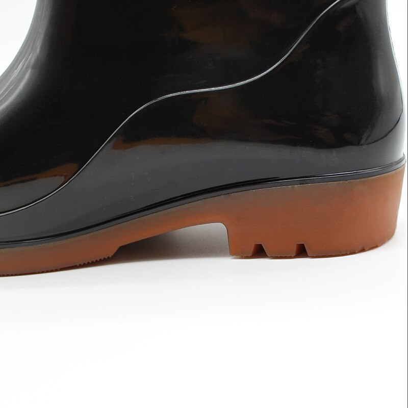 Stijl Anti-Slip Slijtvaste Regen Schoenen Mannen Arbeid Veiligheid Korte Effen Kleur Ademende Mannen Plastic regen Laarzen Mannen Schoenen