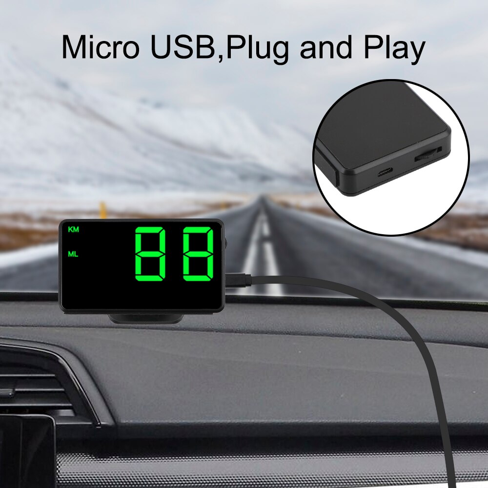 Car styling KM/h MPH Big Fonts LED Display Car GPS Speedometer Car Head Up Display Odometer C60s/C80 Altitude Display Projector