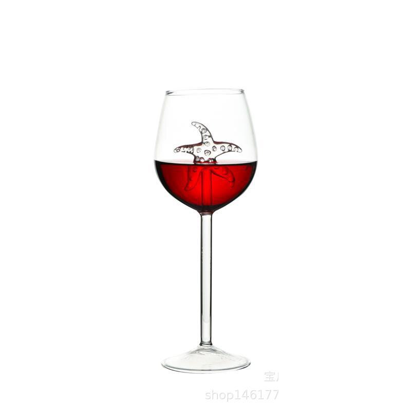 2 sztuk kreatywny szklana czara lampka robić wina whisky wino szampana stożkowe wina kieliszek robić szampana rekin/delfin/rozgwiazda/hipokamp/: rozgwiazda