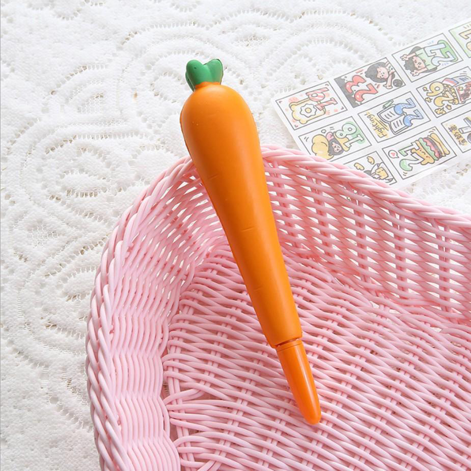 Langsam steigend Bleistift Stift Weichen quetschen Stift Squishy Stifte Großen betonen Linderung Spielzeug Bleistift Deckel Rosa Kaninchen für freundlicher: Karotte
