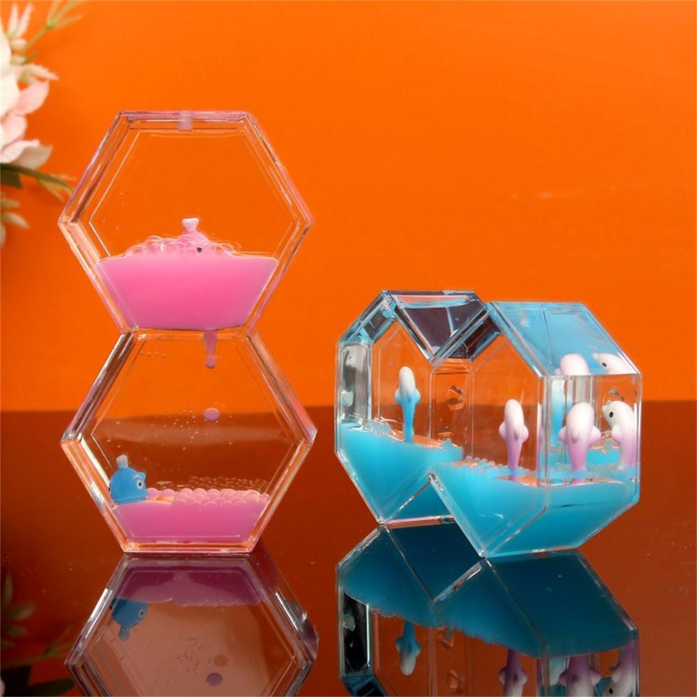 Sablier liquide huile de bureau décoratif , deux losanges, jouets pour enfants à Surface lisse