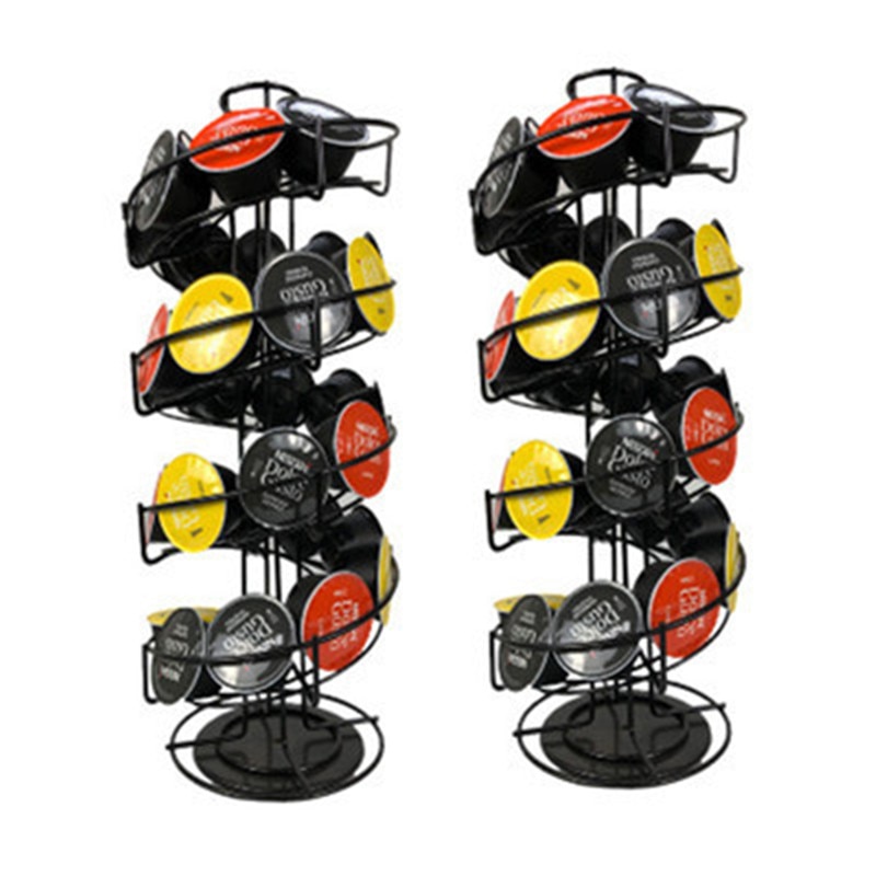 18-24-30 Capsules Zwart/Roestvrij Kleur Koffie Pod Houder Doseren Toren Stand Past Dolce Gusto Capsule opslag Plank Houder